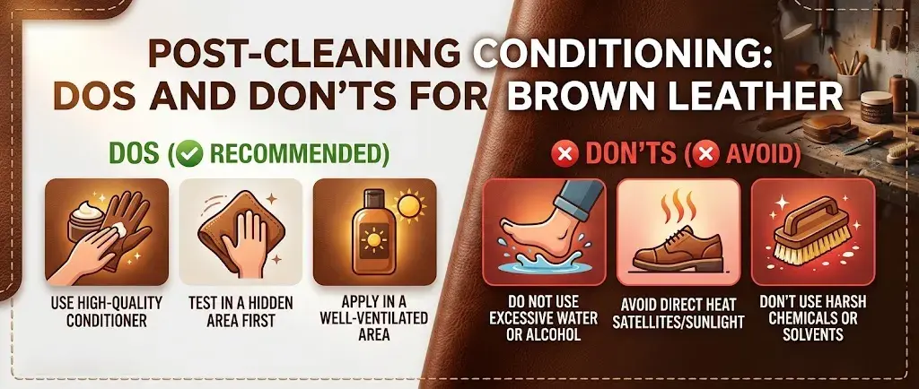 Post-Cleaning Conditioning Dos and Don’ts for Brown Leather