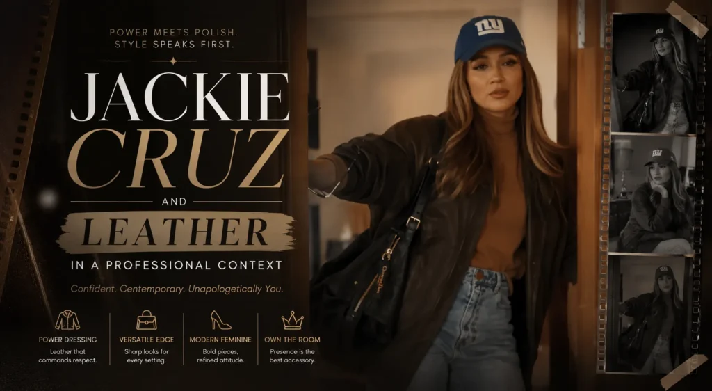 Jackie Cruz and Leather in a Professional Context