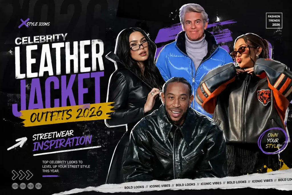 Celebrity Leather Jacket Outfits 2026 and Streetwear Inspiration