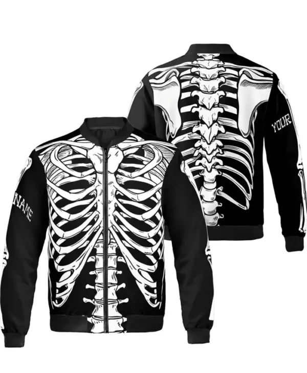 Halloween Skeleton Personalized Bomber Jacket
