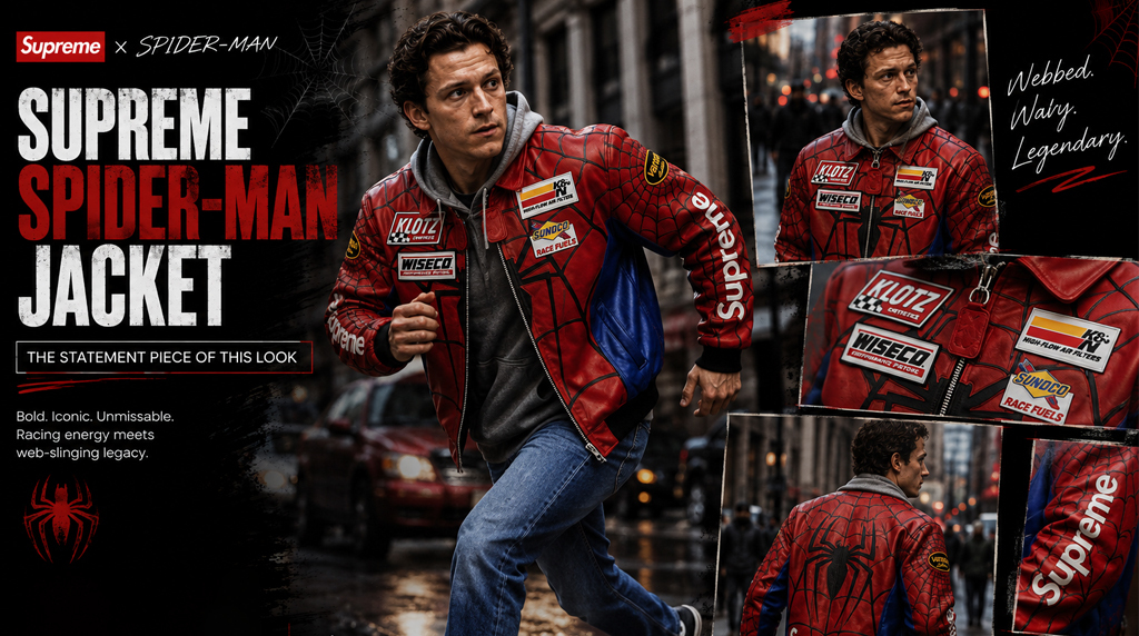 supreme spiderman jacket