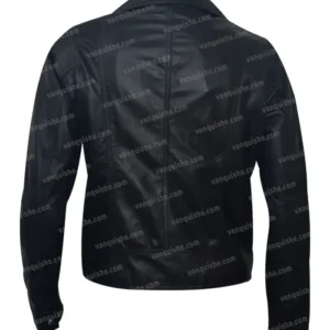 Black-Biker-Leather-Jacket-For-Women-Back
