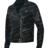Black Biker Leather Jacket For Women Side Image