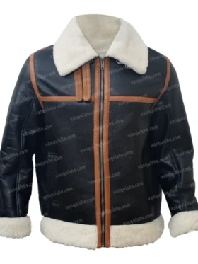 Men B3 Bomber Shearling Fur Winter Jacket