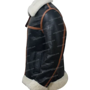 Men B3 Bomber Shearling Fur Winter Jacket Left