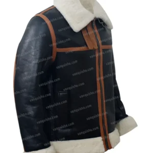 Men B3 Bomber Shearling Fur Winter Jacket Side