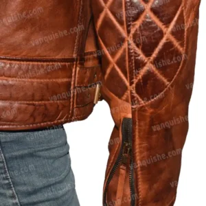 Men-Vintage-Distressed-Brown-Quilted-Motorcycle-Jacket-Cuff-Image