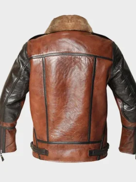 Mens Aviator B3 Bomber Dark Chocolate Brown Jacket Back