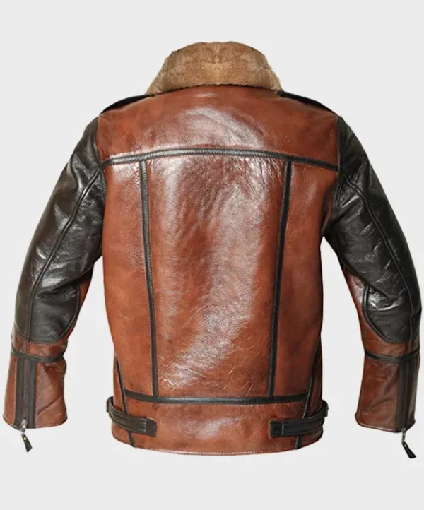 Mens Aviator B3 Bomber Dark Chocolate Brown Jacket Back