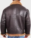 Mens B3 Brown Flying Aviator Sheepskin Leather Jacket Back