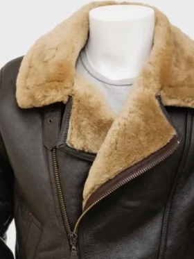 Mens Black and Brown Shearling Jacket