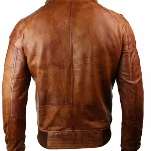 Mens-Brown-Removable-Fur-Collar-Bomber-Leather-Jacket