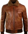 Mens-Brown-Removable-Fur-Collar-Real-Leather-Jacket