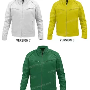 Mens Cafe Racer Multiple Colors Biker Genuine Leather Jacket