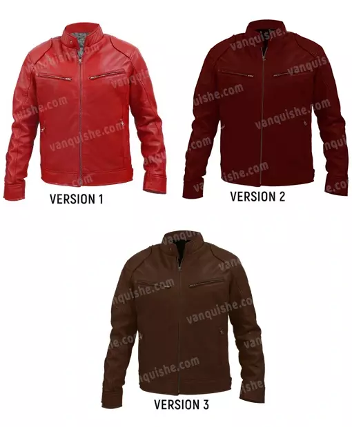 Mens Multiple Colors Cafe Racer Leather Jacket - Vanquishe