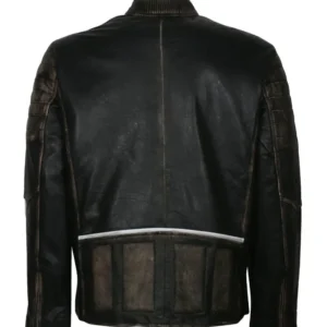Mens Cafe Racer Vintage Biker Retro Leather Jacket Back
