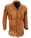 Mens-Classic-Cowboy-Suede-Fringe-Biker-Brown-Leather-Jacket-Front