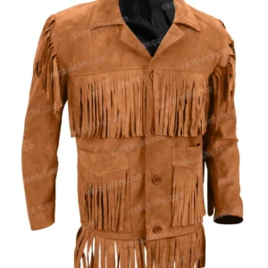 Mens-Classic-Cowboy-Suede-Fringe-Biker-Brown-Leather-Jacket-Front
