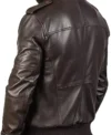 Mens Erect Collar Biker Brown Jacket