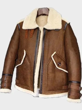 Mens Flight B3 Bomber Shearling Leather Jacket Image
