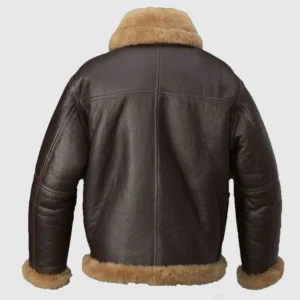Mens Genuine Shearling Fur B3 Bomber Leather Jacket