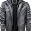 Mens-Grey-Removable-Hood-Leather-Jacket