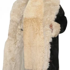 Mens Long Beaver Fur Trench Coat