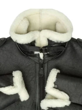 Men Shearling Black B6 Bomber Leather Jacket