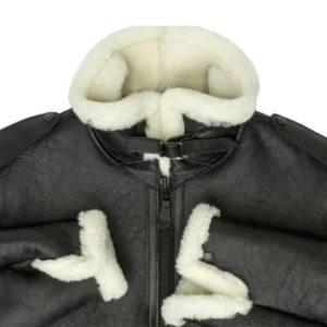 Men Shearling Black B6 Bomber Leather Jacket