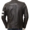 Mens 04 Pockets Diamond Quilted Motorcycle Jacket Back
