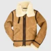 Mens-B3-Bomber-Tan-Brown-Suede-Leather-Jacket