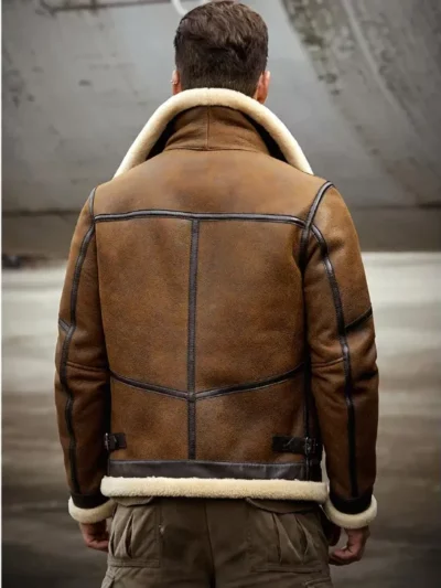 Mens B3 Shearling Leather Brown Jacket
