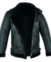 Mens-Black-Belted-Collar-Shearling-Jacket