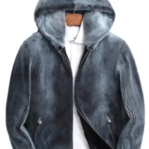 Mens-Black-Grey-Mink-Fur-Jacket-With-Hood
