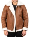 Mens Brown B3 Bomber Leather Jacket