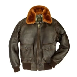 Mens Brown Shearling G 1 Bomber Jacket