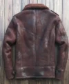 Mens Burgundy B3 Bomber Shearling Jacket