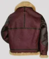 Mens Burgundy Black Shearling B3 Jacket