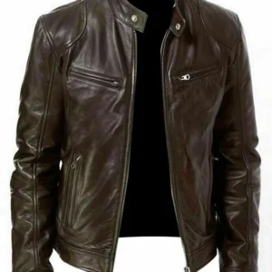Mens-Dark-Coffee-Brown-Biker-Jacket