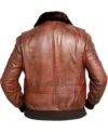 Mens Distressed Brown G 1 Bomber Leather Jacket Back 1