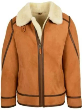 Mens Flight Cockpit RAF Shearling Leather Jacket