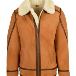 Mens Flight Cockpit RAF Shearling Leather Jacket