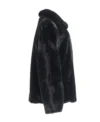 Mens Old Fashion Black Mink Fur Coat