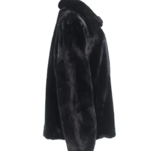 Mens Old Fashion Black Mink Fur Coat