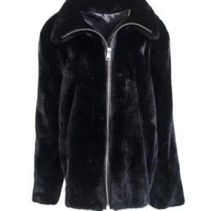 Mens Old Fashion Vintage Black Mink Fur Coat