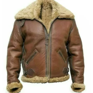 Mens-Pilot-B3-Bomber-Brown-Aviator-Leather-Jacket