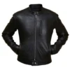 Mens-Plain-Snap-Tab-Buttoned-Collar-Leather-Jacket