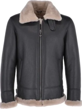 Mens Shearling B3 Bomber Leather Jacket