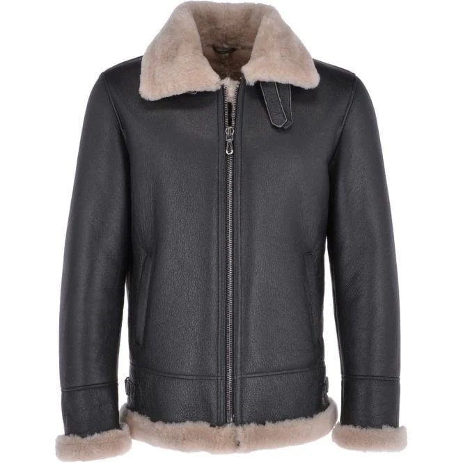 Mens Shearling B3 Bomber Leather Jacket