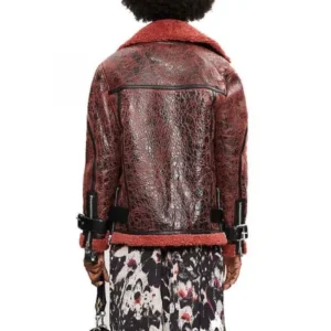 Mens-Shearling-Brown-Black-Biker-Aviator-Leather-Jacket-Back